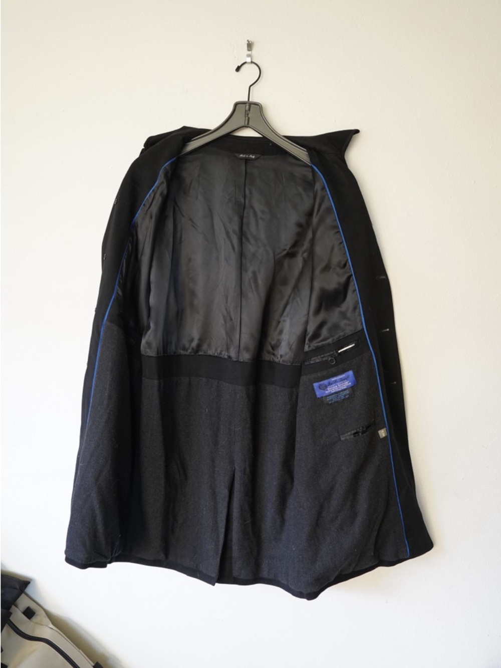 Loro Piana Nordstrom Classic Black Wool Storm System Overcoat Trench Coat 40R - Picture 12 of 13